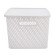 Storage basket with a “braid” lid, 35 × 29 × 22.5 cm, white color