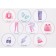 Sticked set 21 × 15 cm, 3 sheets, for pockets in kindergarten, for girls