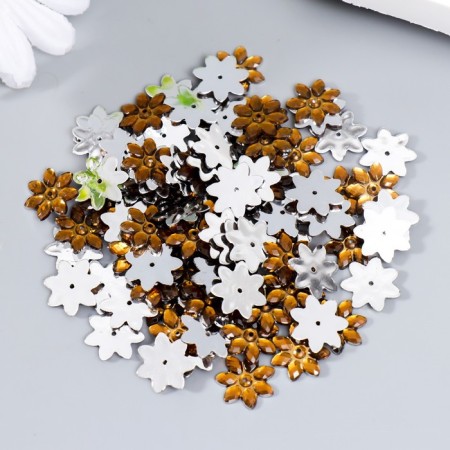Decor for creativity Plastic 1 Puncture "Rhineston. Champagne" set of 100 pcs 1.3x1.3 cm-2