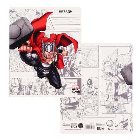Notebook in a cage 24 sheets, 5 types of mix, cover covering cardboard, Avengers-5