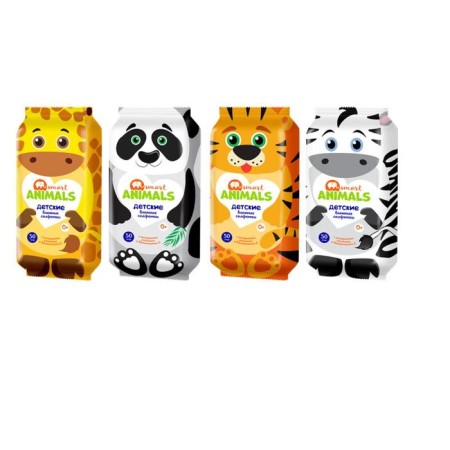 Wet wipes Smart Animals No. 50 Children with chamomile and vitamin E mix-8