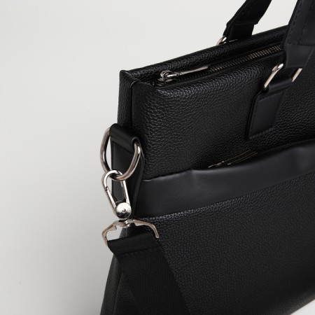 Male Business Bag, Textura, 2 external pockets, black color-3