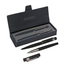 Set BrunovisConti Verona: Ball rotary handle 1.0 mm + handle-roll 0.7 mm, metal case Soft Touch Black, in case