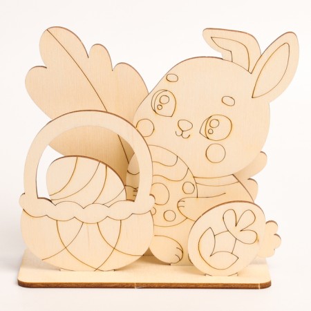 Harvesting for creativity. Wood painting "Bunny"-2