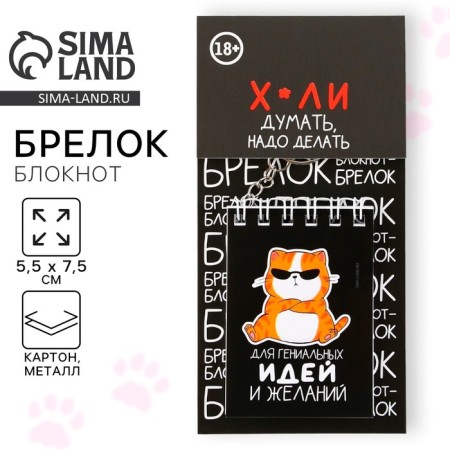 Key keychain notebook “For brilliant ideas”, 5.5 x 7.5 cm-1