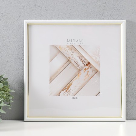 Photo frame Plastic Gallery 30x30 cm, 636461-33, white with gold (plastic screen)