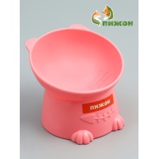 Plastic bowl on a stand, 13 x 13 x 10 cm, pink
