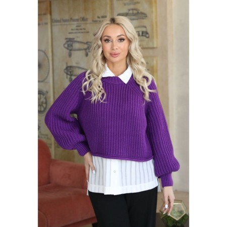 Female jumper, size 42, purple color-5