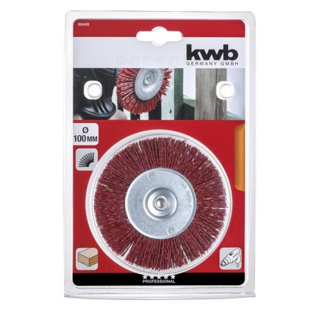 The brush is flat for the drill kwb, d = 100 mm, the shank d = 6 mm, stiff, nylon with aluminum oxide-1