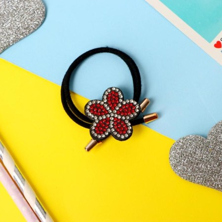 Hair gum "Frida" Red Flower-1