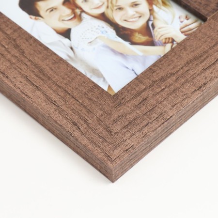 Photo frame wood, glass in 3 photos 10x15 cm "Rustik" Brown 39x22 cm-1
