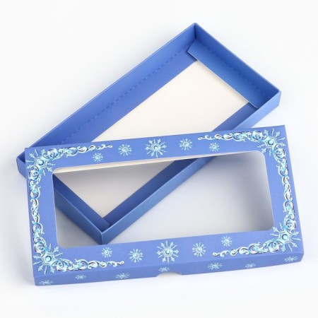 Box for chocolate "Snow Fairy Tale", with a window, 16.4 x 8.4 x 1.7 cm, New Year-3