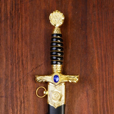 Dagger, twisted hilt with a stone insert, metal, plastic, 40 cm-4