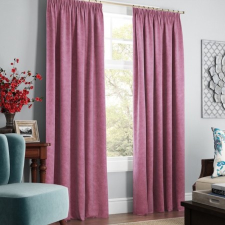 Set of curtains "Soft", size 145 x 270 cm - 2 pcs, grab - 2 pcs, pink color