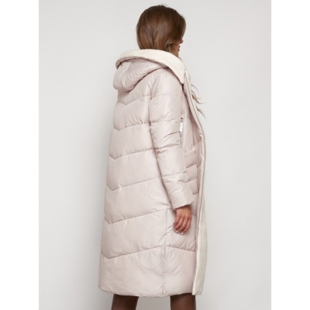 Coat insulated winter female, size 52, beige color-8