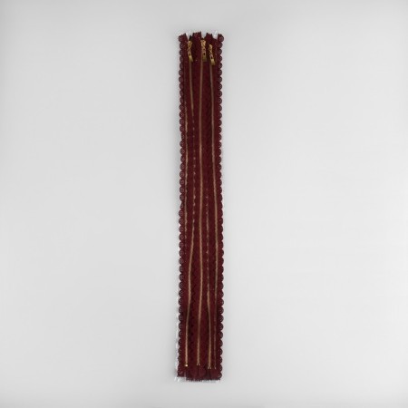 Metal zipper, No. 3, non -proceeding, automatic lock, 60 cm, burgundy/gold color-3