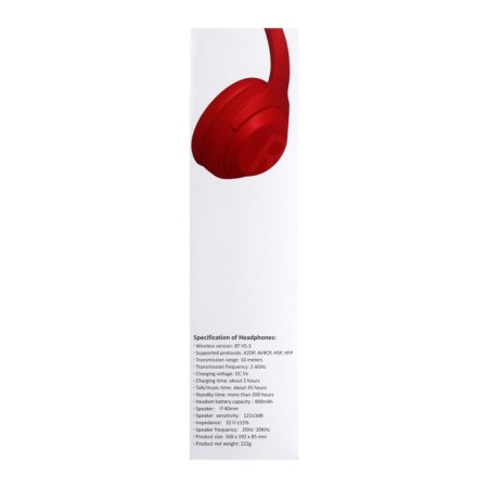 MZ300 headphones, wireless, full -size, microphone, BT 5.3, 400 mAh, red-9