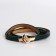 Women's belt, width 1 cm, metal buckle, green color