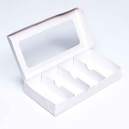 Box for Makarun, with a lodge, white 25 x 13 x 4 cm-2