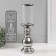 Ceramics candlestick, glass for 1 candle "Albero" d = 7.5 cm silver 9.5x9.5x35 cm