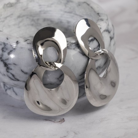 Earrings Metal "Atmosphere" drop in a drop, color silver-2