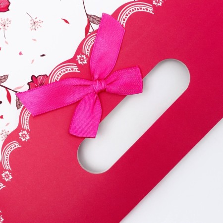 Gift box-package, packaging with a cut handle, "flowers", 24 x 12 x 31 cm-2