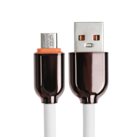 MicroUSB cable - USB, 2.4 A, PVC braid, 1 meter, white-1