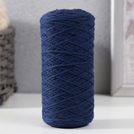 Knitting cord without core 70% cotton, 30% polyester 1mm 200m/65 ± 10g (41 - Indigo)