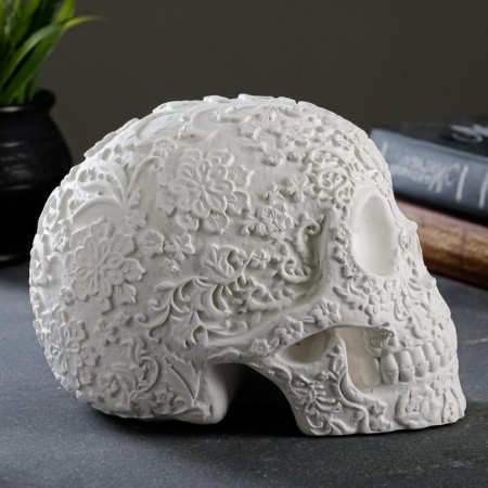Figure "Skull Carved" White, 13cm-3