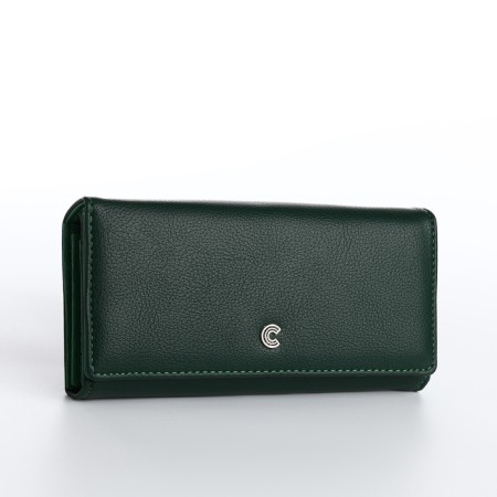 Women's wallet on magnet, green color