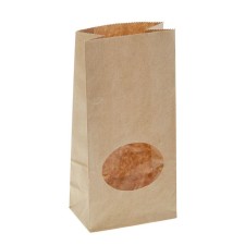 Craft package Paper beam, single -layer, with a window, rectangular bottom 10 (7) x 6 x 20 cm