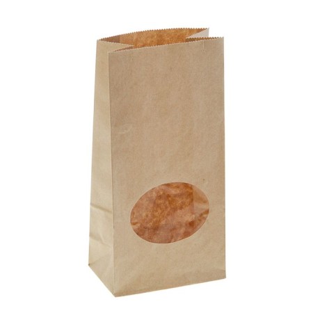 Craft package Paper beam, single -layer, with a window, rectangular bottom 10 (7) x 6 x 20 cm