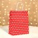 Craft package, red in white peas, 27 x 21 x 11 cm