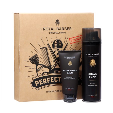 Gift set of men's Royal barber: shaving foam, 200 ml + balm after shaving, 100 ml