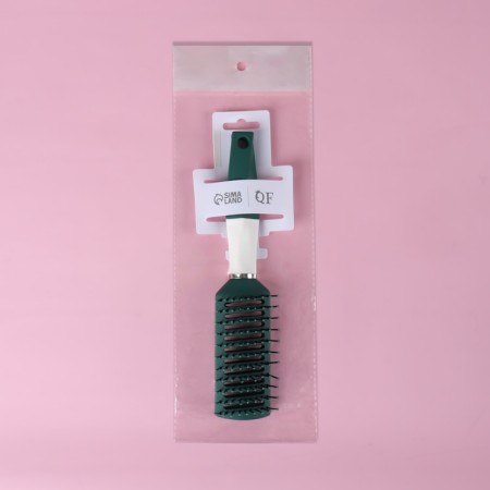 The comb massage, rubberized handle, ventilated, 4.5 × 22.5 cm, green/white color-5