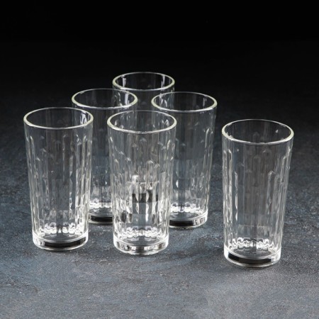A set of high glass glasses "Asymmetry", 230 ml, 6 pcs