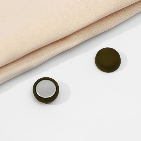 Magnet for a scarf “minimal”, matte green color in silver-3