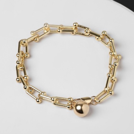 Bracelet Metal "Chain" sphere, color gold, l = 22 cm-3
