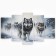 Carty watch Wall Modular Wolves, silent, 80 x 140 cm