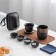 A set for a tea ceremony 6 items per 4 people: a cup 35 ml, a kettle 300 ml, black