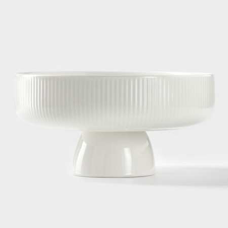 Ceramic dish for fruits, d = 20.5 cm, white color-1