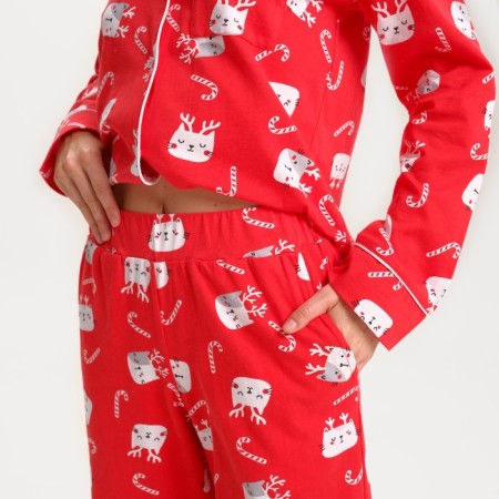 Pajama New Year's Women (shirt and trousers) KAFTAN CATS, size 40-42-4