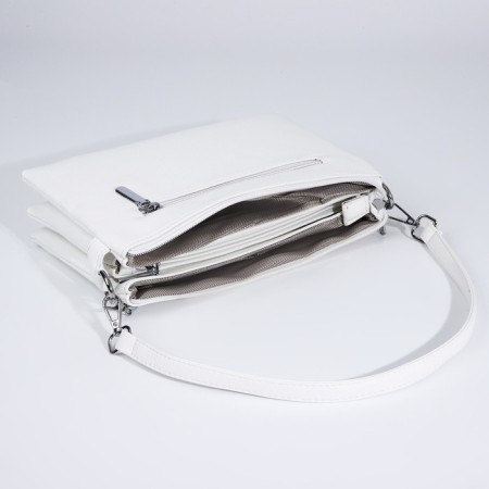 Bag Cross-Bodi with a zipper, white color-6