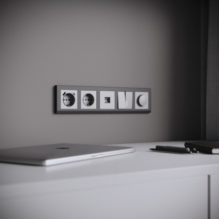 Two -clavy passage circuit breaker with backlight (silver matte) W1122165-4