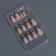 Franch overhead nails, 12 pcs, with adhesive plates, ballerina shape, beige color/black