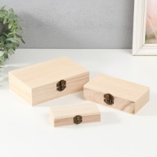 Casket d/painting rectangular set 3 pcs 11x5x2.5 14x8x4 17x11x5 cm