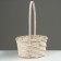 Wicker basket, d21 x 10/34 cm, white, bamboo