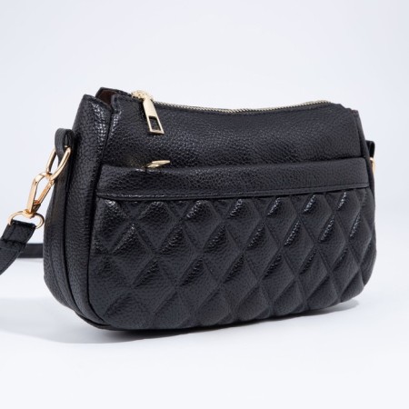 Bag Cross-Bodi with a zipper, black color-4