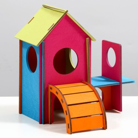 House for rodents with ladder 25 x 22 x 22 cm-2