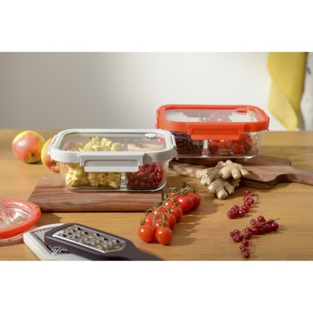 Smart Solutions baking and storage container, rectangular with separators, 1 l, red color-4